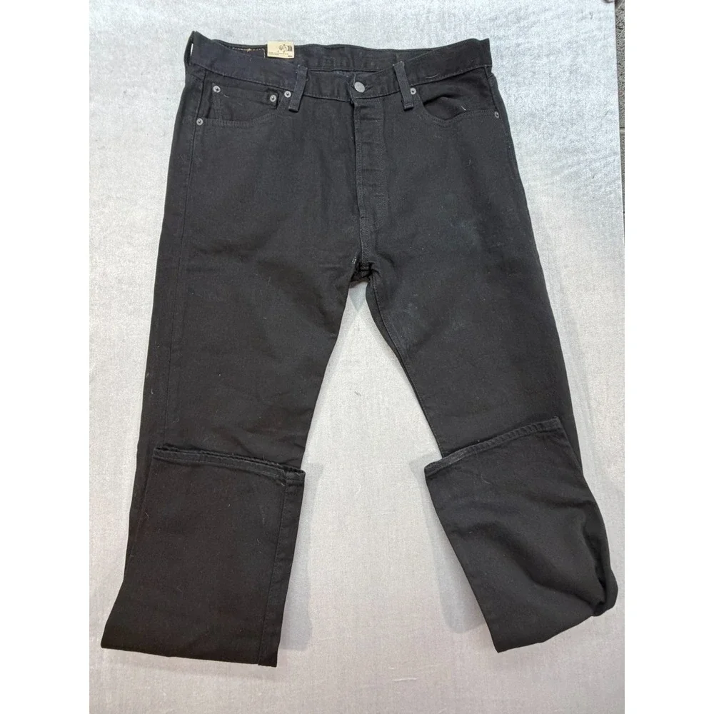 NWT Levi Black Denim 501 Jeans Size 36X34 Button Fly